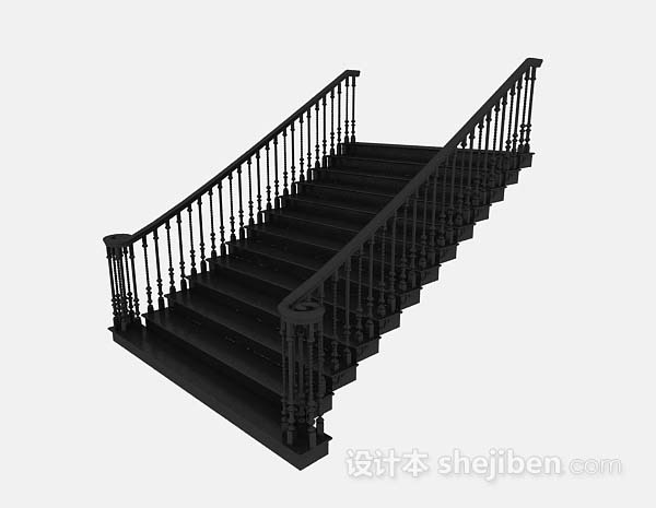 黑色大楼梯3d模型下载