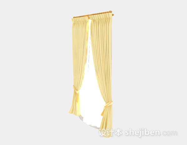 设计本黄色窗帘3d模型下载