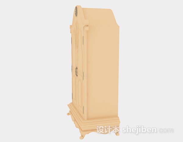 欧式风格欧式黄色衣柜3d模型下载