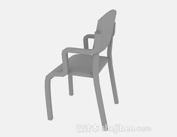 设计本灰色木质家居椅3d模型下载