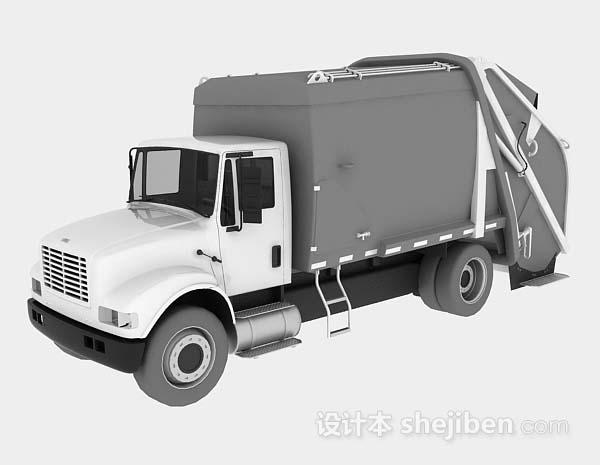 灰色货车3d模型下载