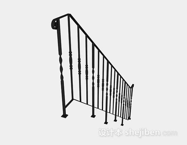 设计本黑色楼梯栏杆3d模型下载