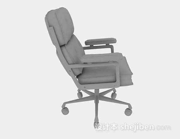 设计本灰色办公椅3d模型下载