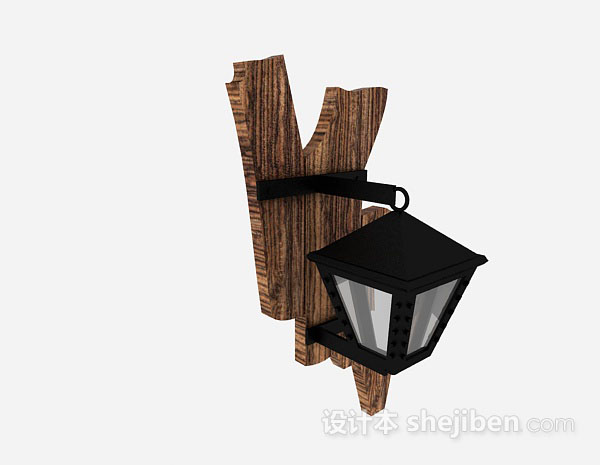 现代风格黑色庭院灯3d模型下载