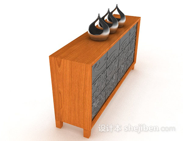 设计本木质个性装饰厅柜3d模型下载