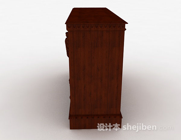 设计本中式木质厅柜3d模型下载