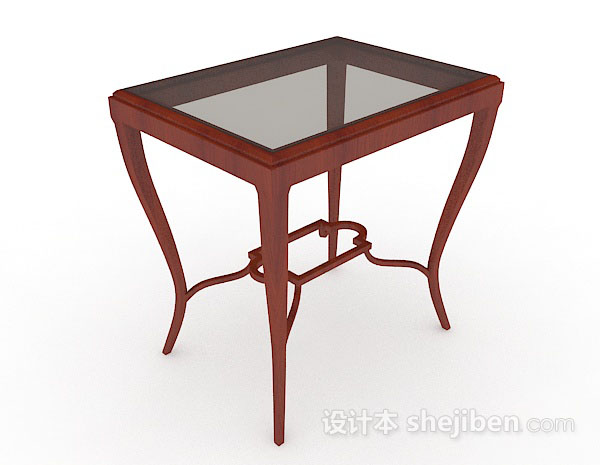 方形简约餐桌3d模型下载