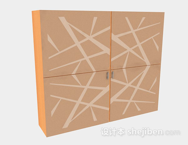 免费现代黄色木质衣柜3d模型下载