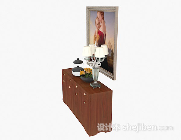 免费家居装饰厅柜3d模型下载