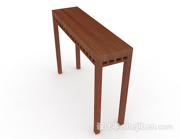 免费简约木质棕色书桌3d模型下载