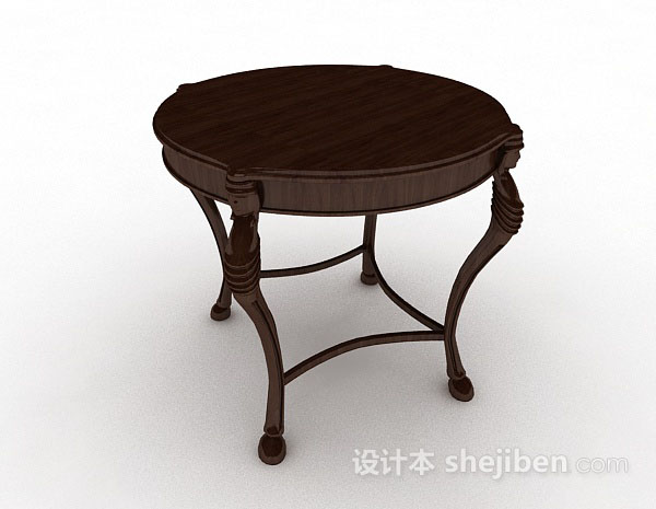 中式圆餐桌3d模型下载