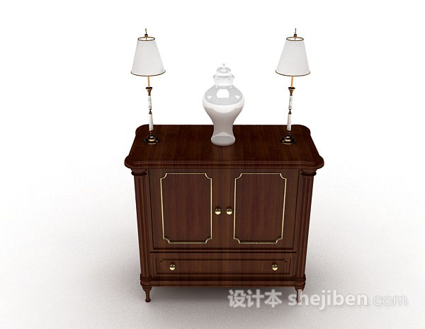 欧式风格欧式木质厅柜3d模型下载