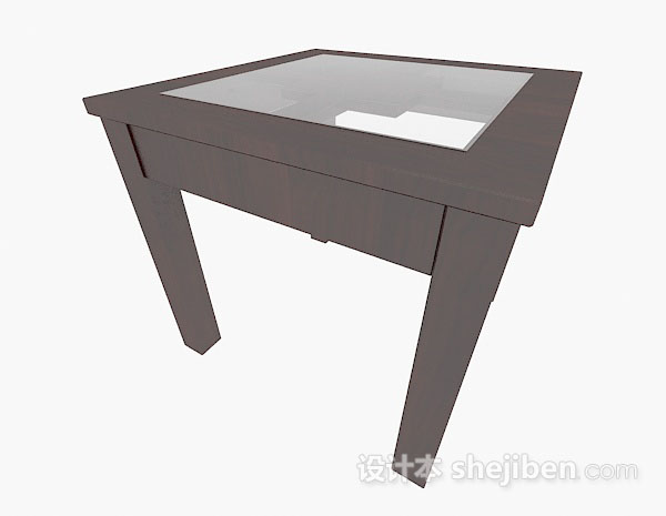 免费棕色餐桌3d模型下载