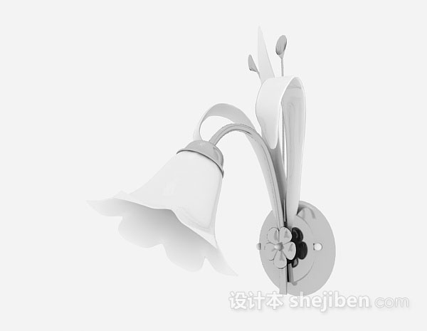 灰色花朵壁灯3d模型下载