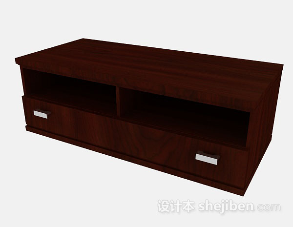 现代风格棕色木质简约电视柜3d模型下载