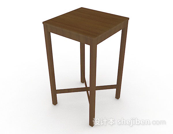 设计本方形木质桌3d模型下载