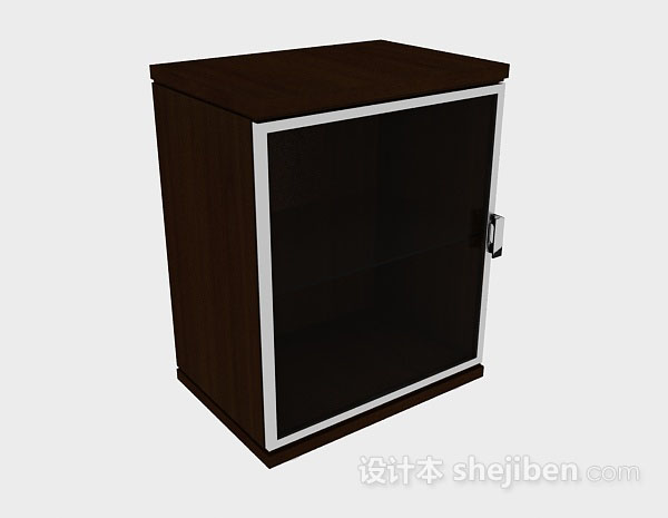 棕色木质储物柜3d模型下载