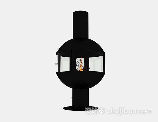 设计本黑色炉子3d模型下载