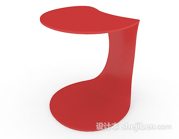 现代风格现代个性简约红色书桌3d模型下载