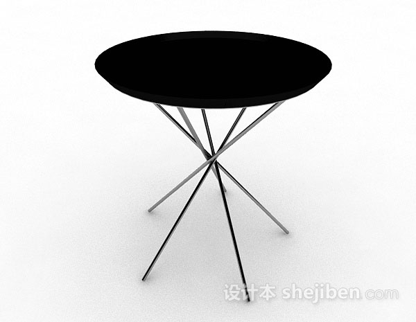 免费黑色圆形餐桌3d模型下载