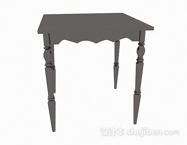设计本灰色餐桌3d模型下载