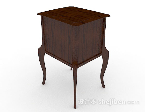 设计本木质棕色床头柜3d模型下载