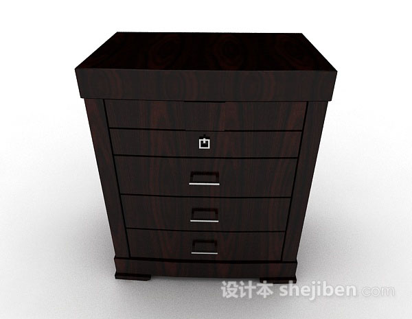现代风格木质深棕色储物柜3d模型下载