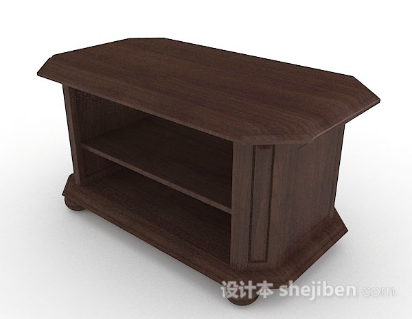 现代风格木质棕色鞋柜3d模型下载
