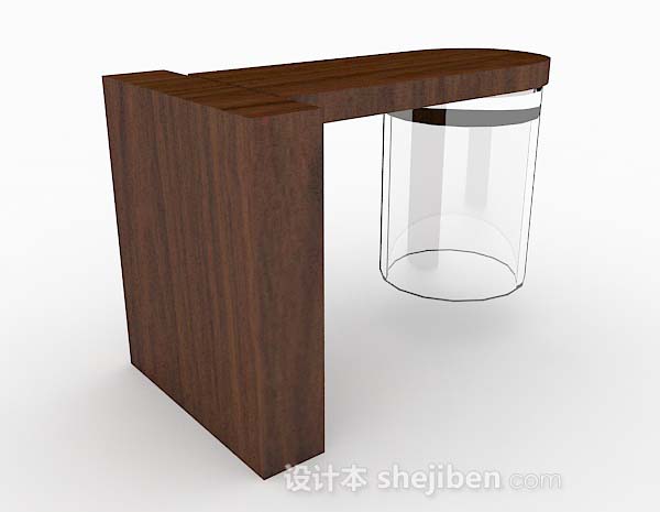 现代风格棕色书桌3d模型下载