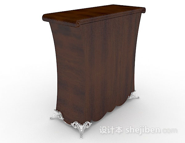 设计本欧式木质厅柜3d模型下载