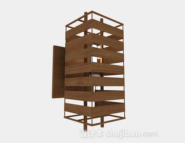 现代风格木质家居壁灯3d模型下载