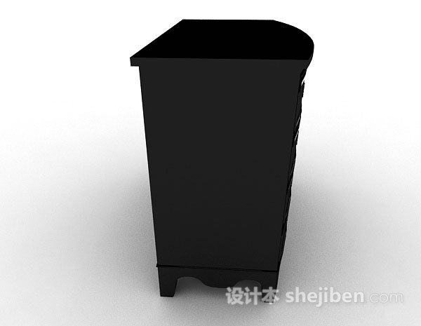 设计本黑色简约储物柜3d模型下载