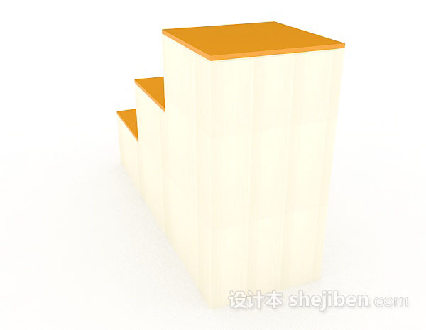 设计本现代简约黄色小楼梯3d模型下载