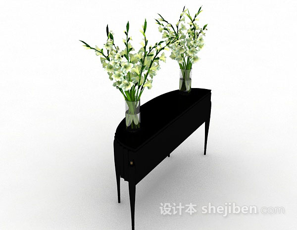 设计本绿色室内花朵盆栽3d模型下载