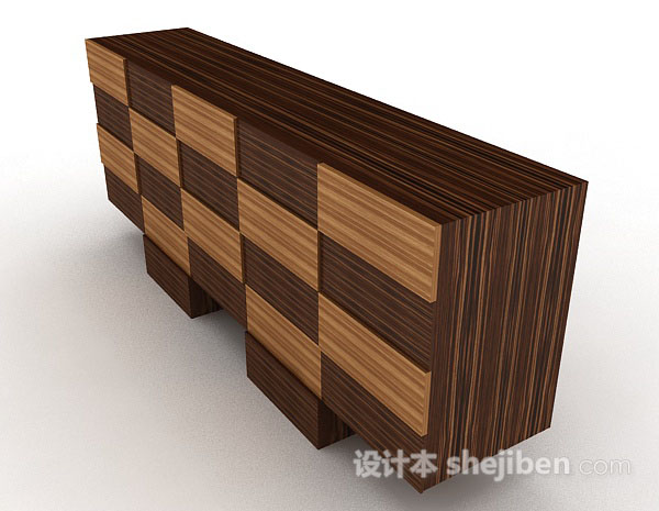 设计本个性木质厅柜3d模型下载