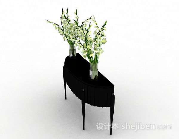 免费绿色室内花朵盆栽3d模型下载