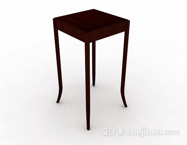 现代风格木质凳子3d模型下载