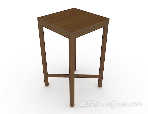 现代风格方形木质桌3d模型下载