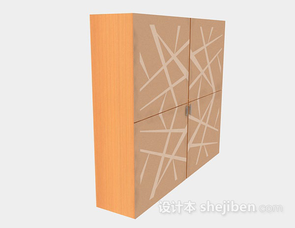 设计本现代黄色木质衣柜3d模型下载