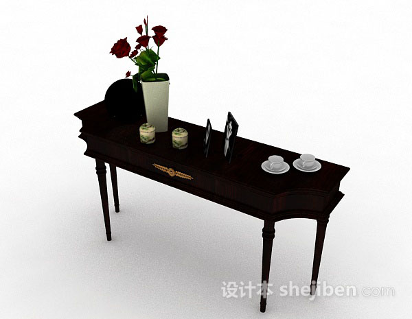 免费棕色装饰桌子3d模型下载