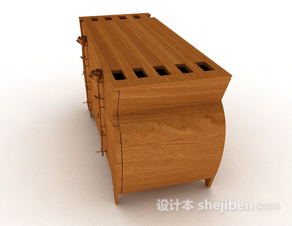 免费个性木质厅柜3d模型下载