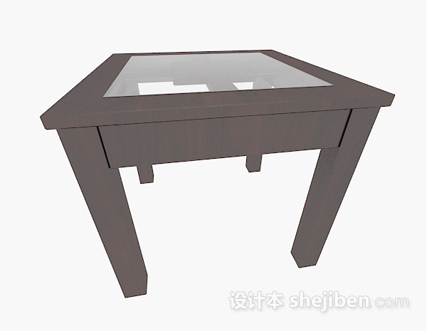 设计本棕色餐桌3d模型下载