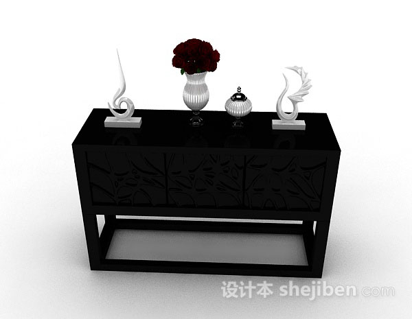 现代风格黑色装饰厅柜3d模型下载