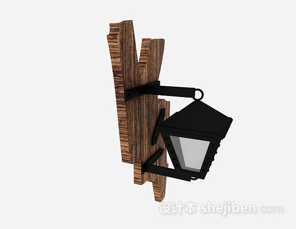免费黑色庭院灯3d模型下载