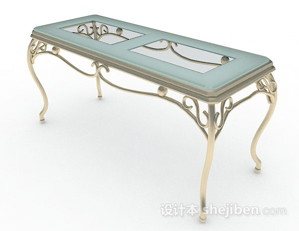 设计本欧式长方形餐桌3d模型下载