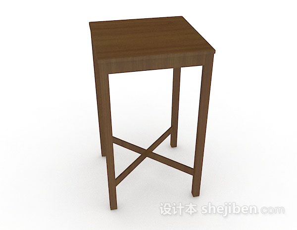 免费方形木质桌3d模型下载
