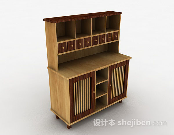 木质棕色储物柜3d模型下载