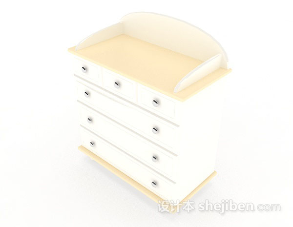 免费黄色木质床头柜3d模型下载