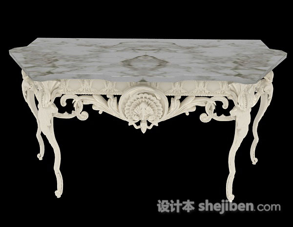 欧式风格欧式石材餐桌3d模型下载
