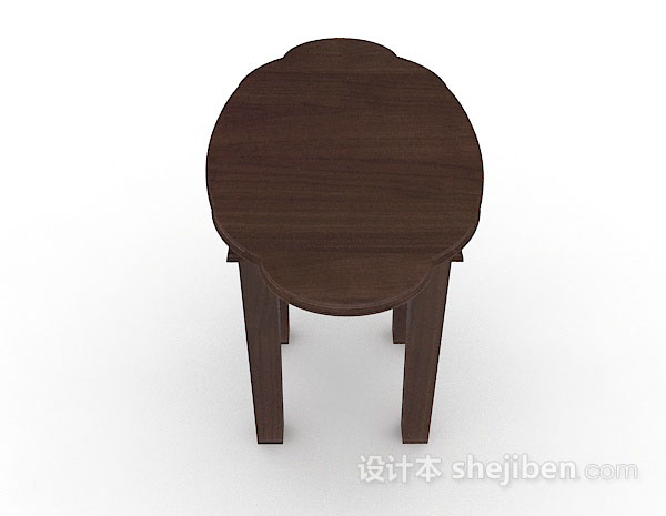 免费中式木质棕色书桌3d模型下载